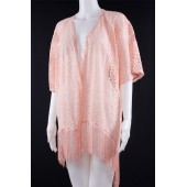 Lace Kaftan Kimono 02 Coral